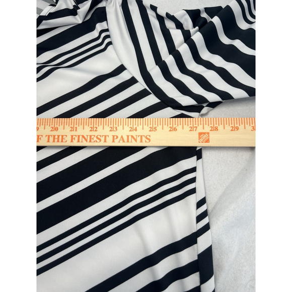 Anthony Richards Womens Black White Striped Tunic Top Blouse Size 3X Vintage - Picture 9 of 11